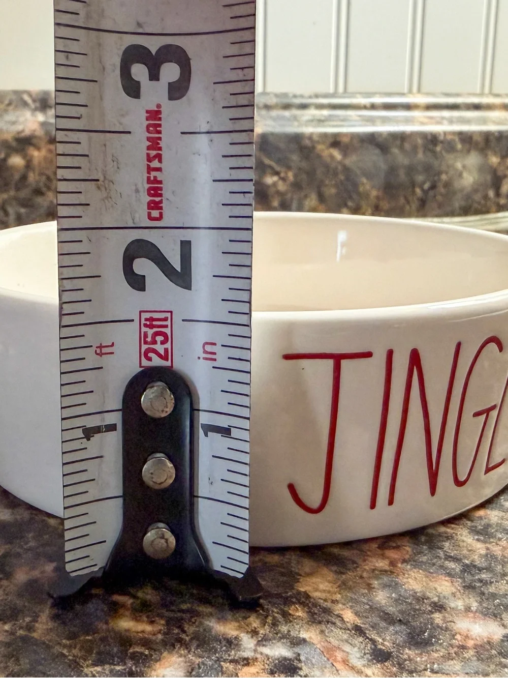 Rae Dunn “JINGLE CLAWS” Pet Bowl Christmas Dog Cat Dish Red Letter Holiday Decor